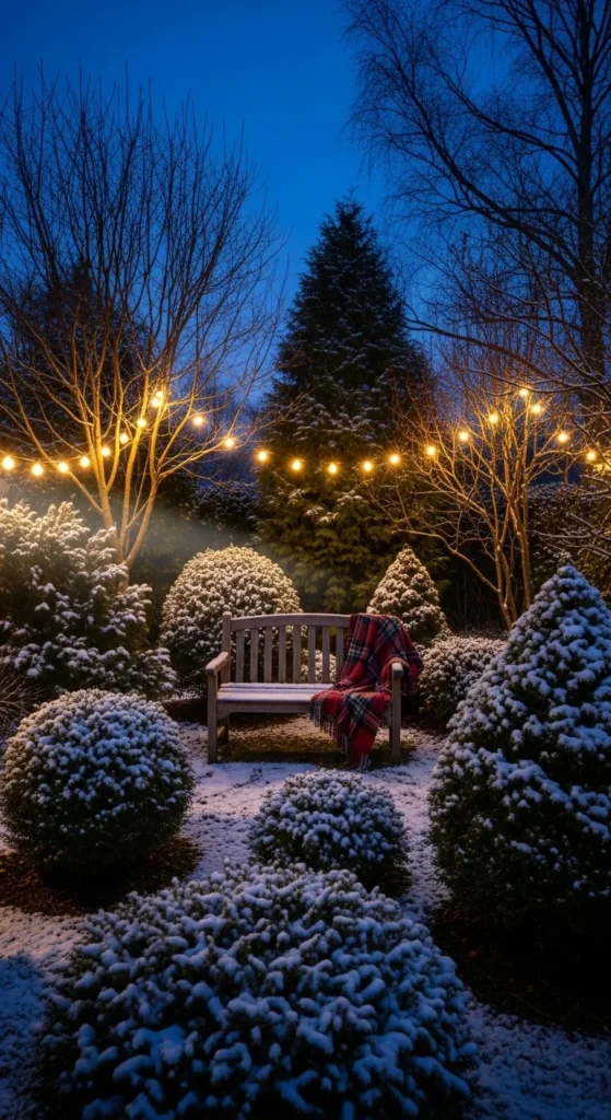 how to decorate garden for winter