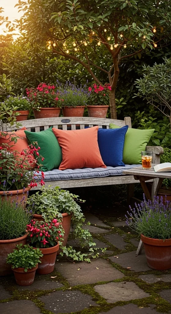 how to decorate garden seating area