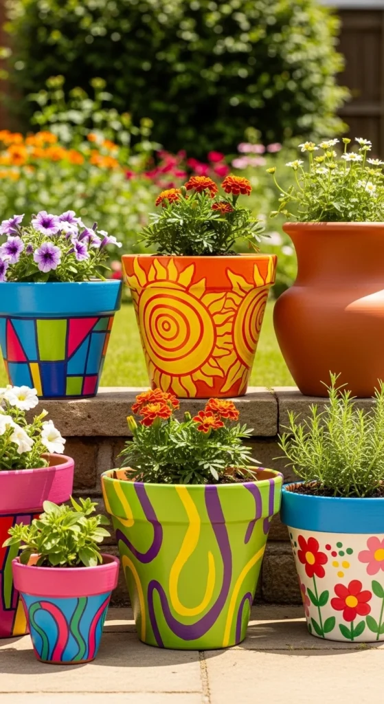how to make garden decor with clay pots