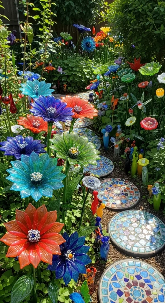 how to make garden decor with glass