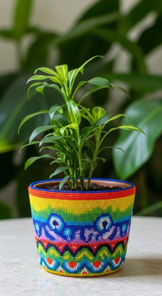 Beaded Plant Pots