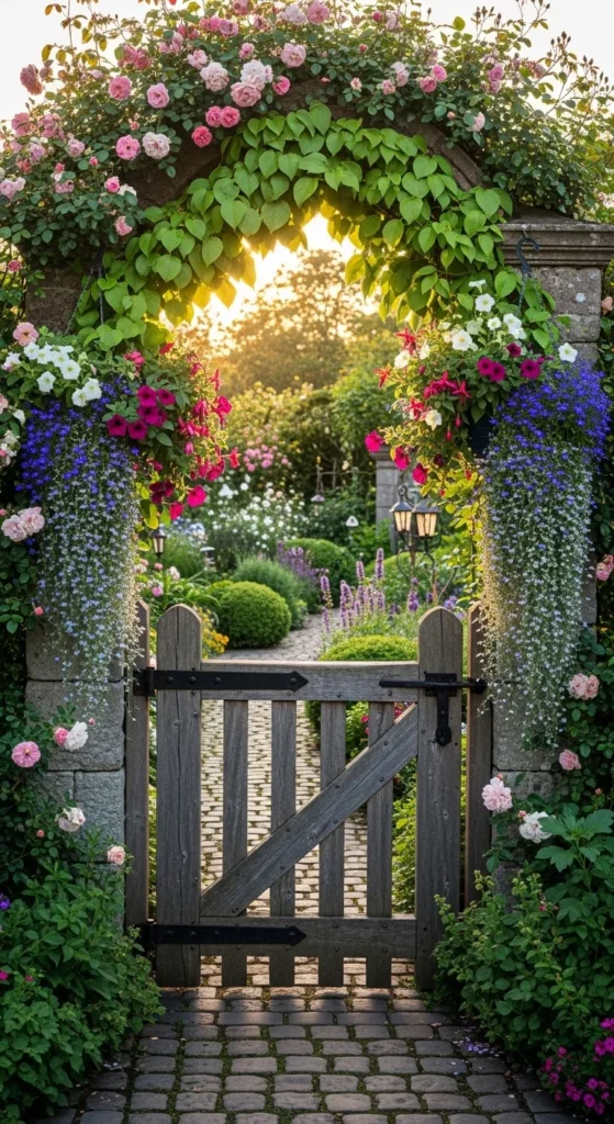 how to decorate garden entrance