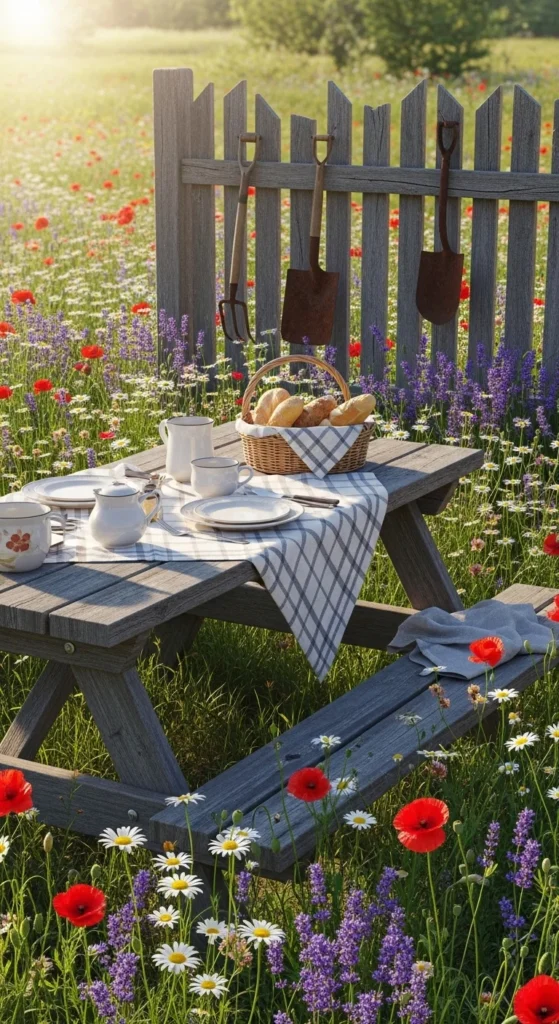 how to decorate garden rustic style