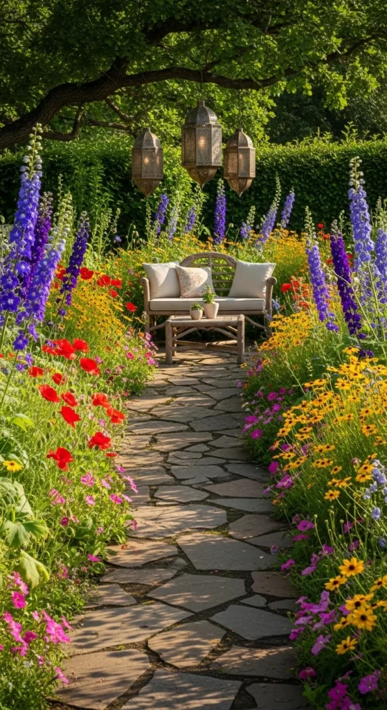 how to decorate garden walkway