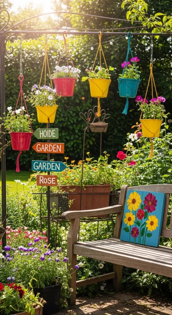 how to decorate garden with handmade decor