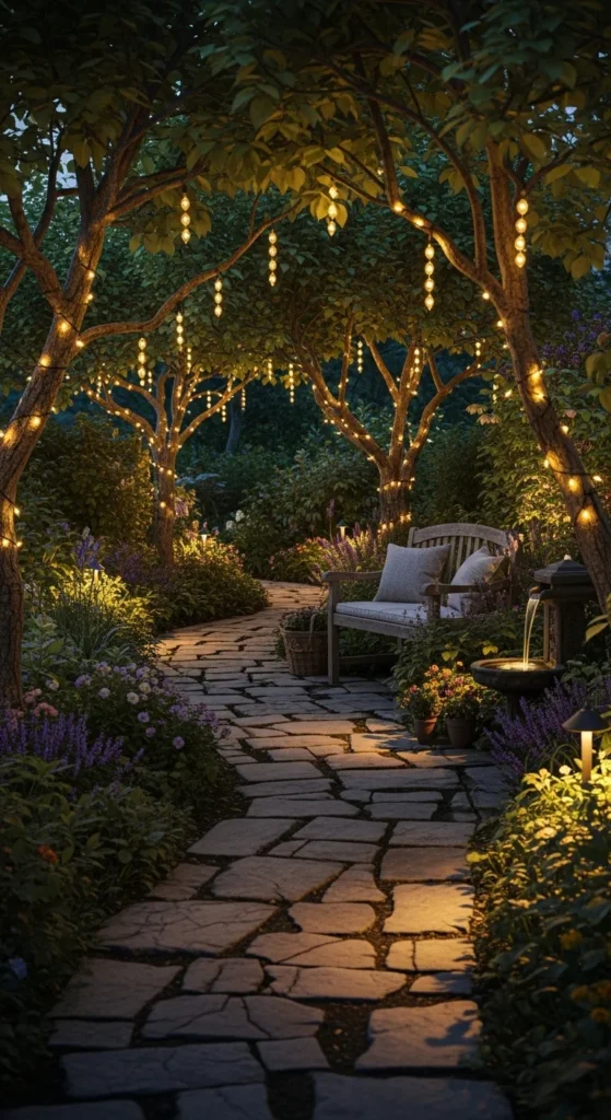 how to decorate garden with solar lights