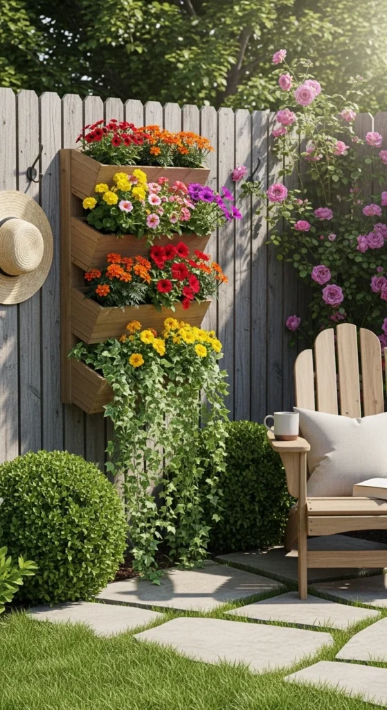 how to decorate garden with vertical planters