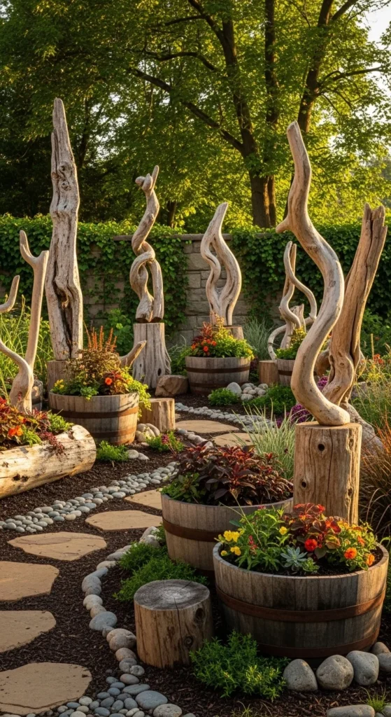 how to make garden decor with driftwood
