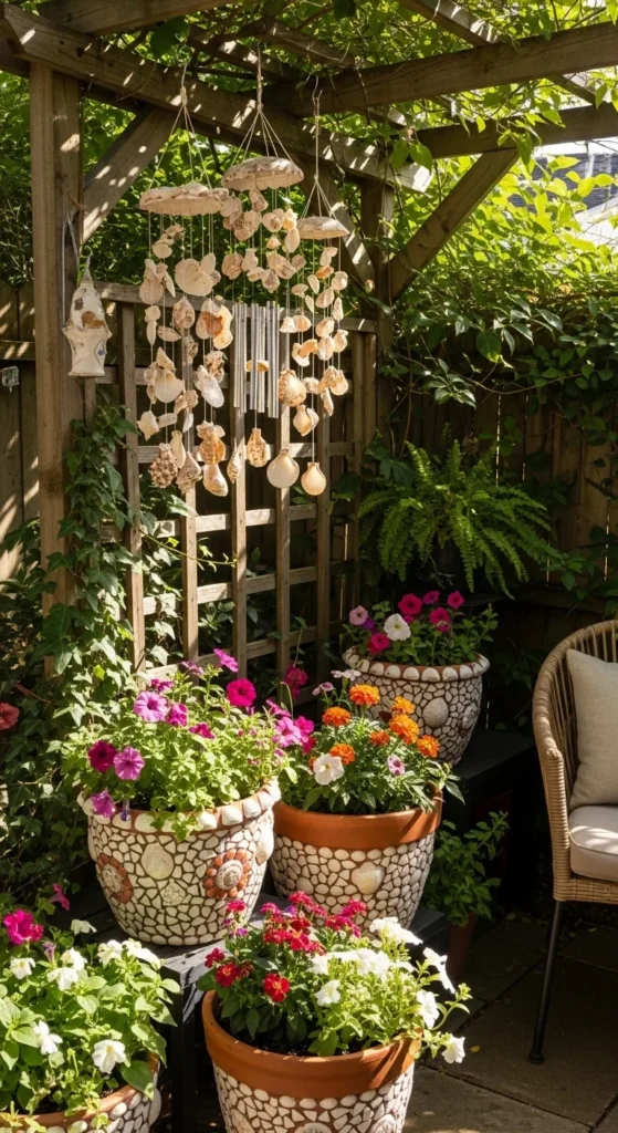 how to make garden decor with shells